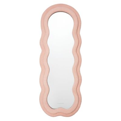 Specchio da terra a figura intera con cornice in spugna rosa