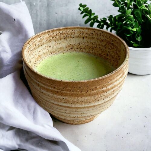 Handmade ceramic bowl without pouring spout