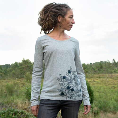 Blaubeer Langarmshirt in heather grey