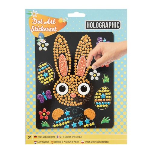 Easter Holographic Dot Sticker Set "Bunny" - 22x18 cm