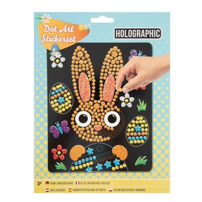 Oster-Hologramm-Punktaufkleber-Set „Hase“ – 22 x 18 cm