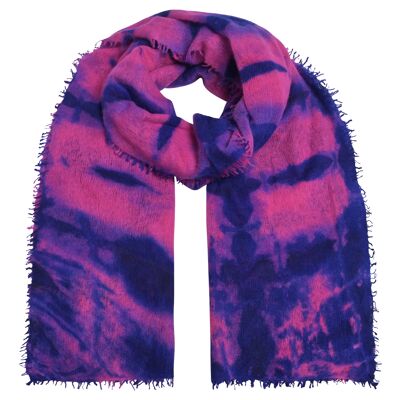 Sciarpa in cashmere Tini-cs in colore rosa-viola fluo