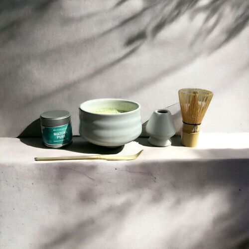 Matcha tea set incl. cup/bowl without pouring spout (30g Matcha and all accessories)