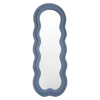 Miroir de sol pleine longueur avec cadre en tissu éponge bleu 1