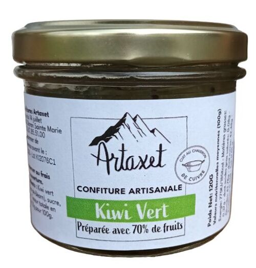 Confiture extra de kiwi vert du Béarn 120G - 70% de fruits