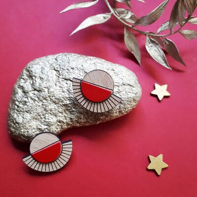 Boucles d'oreilles AZTEQUE Rouge