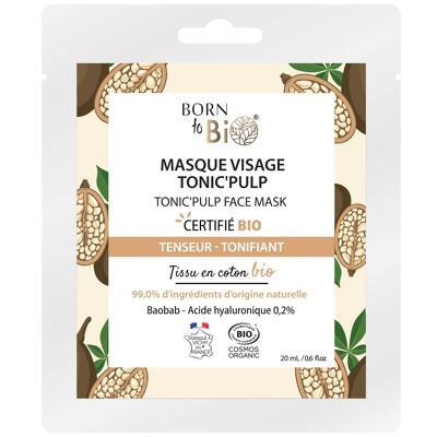 Maschera viso in cotone Tonic'Pulp - Certificato biologico