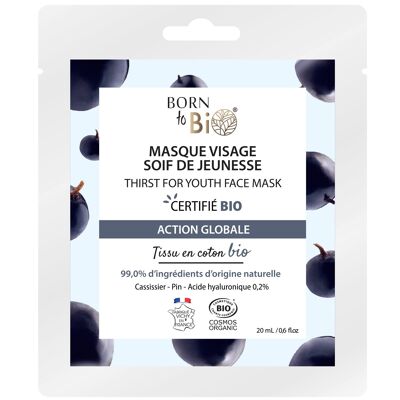 Soif de Jeunesse face mask in cotton - Certified Organic