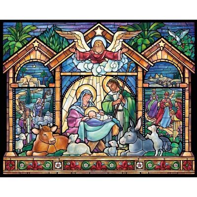 Pittura Diamante "La Natività di Gesù", 25x35 cm, Fori Speciali
