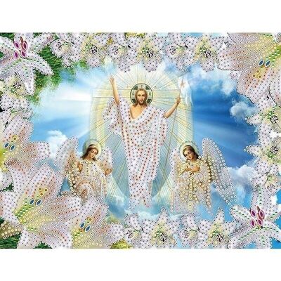 Diamantgemälde „Auferstehung Jesu“, 25x35 cm, Spezialbohrer