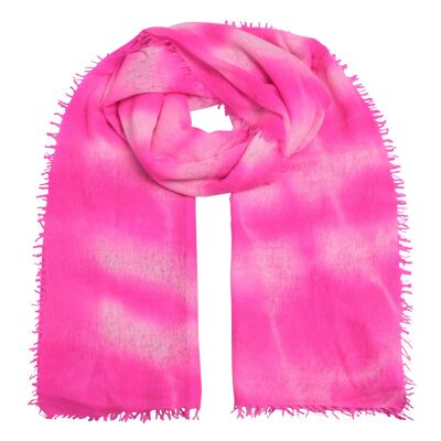 Sciarpa in cashmere Tini-cs in crema rosa fluo