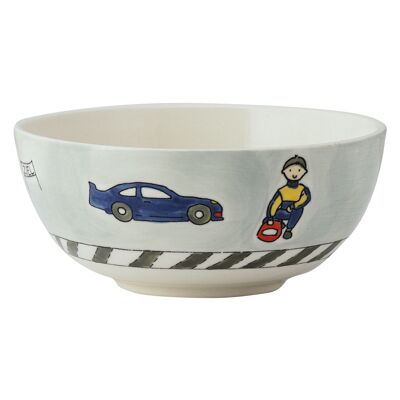 Children's bowl Race - ceramic tableware - hand-painted