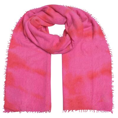 Cashmere scarf Tini-cs in pink-neon red