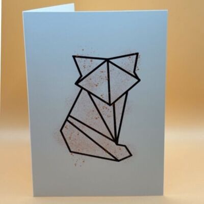 Origami Renard Carte de vœux