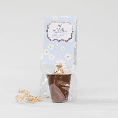 Drinking chocolate gold praline “For the best mom”