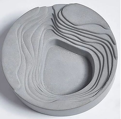 Ceramic relief ashtray  in gray color.  Dimension: 12x3.5cm MB-1230B