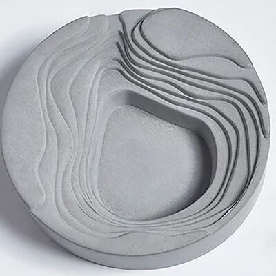 Reliefaschenbecher aus Keramik in grauer Farbe.  Abmessung: 12x3.5 cm MB-1230B