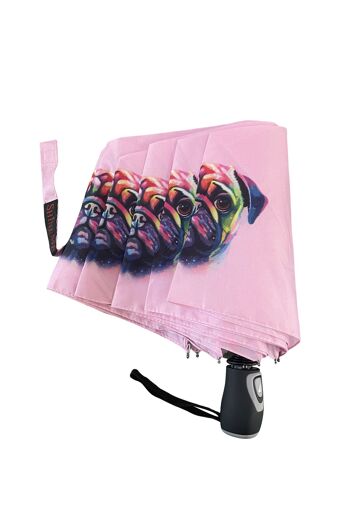 Parapluie imprimé chien carlin (court) - Multi 3