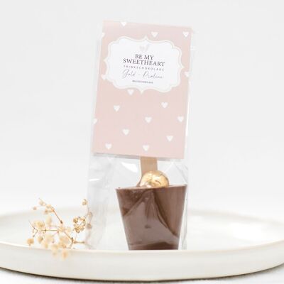 Pralina dorata al cioccolato da bere “Be my Sweetheart”