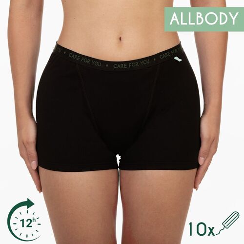 Femieko AllBody Absorbent Panties for Menstruation and Incontinence – Boxer Type – Black