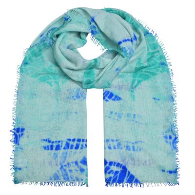 Cashmere scarf Sally-cs in mint-neon blue