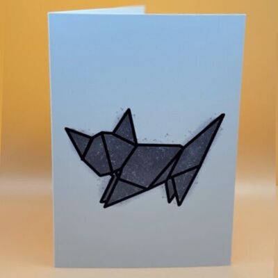 Chat en origami Carte de vœux