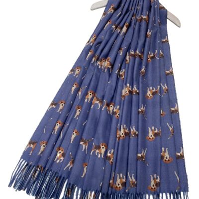 Beagle Dog Print Tassel Scarf