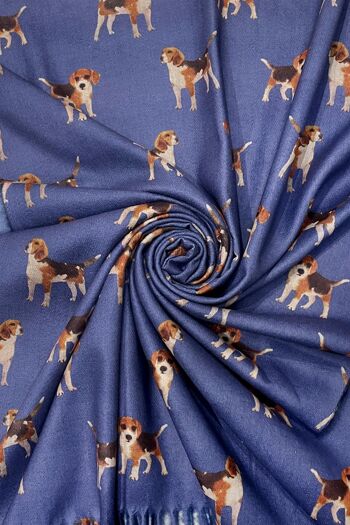 Écharpe à pompon imprimé chien Beagle 5