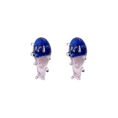 Blue and Pink L'ètoile Lightweight Glass Earrings