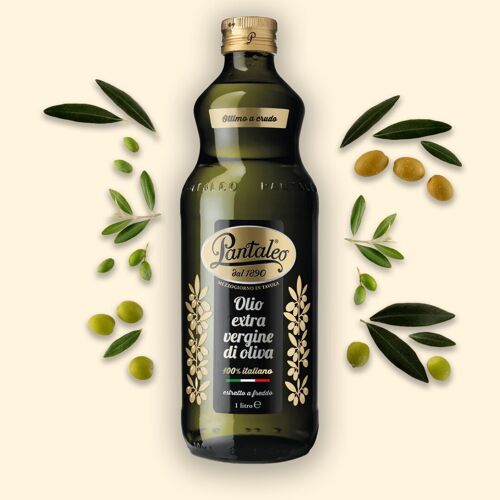 Olio extra vergine di Oliva 100% Italiano, bottiglia da 1 litro