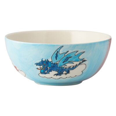 Children's bowl Dragon Time - ceramic tableware - hand-painted