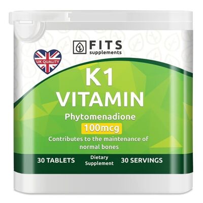 Tabletas de vitamina K1 de 100 mcg