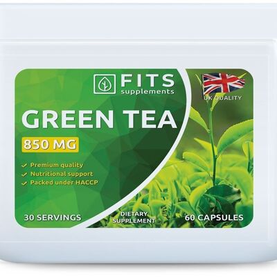 Cápsulas de té verde de 850 mg