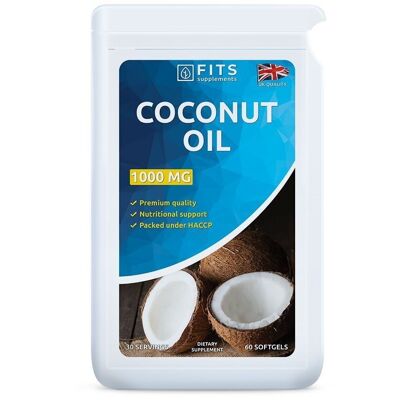 Cápsulas blandas de aceite de coco 1000 mg
