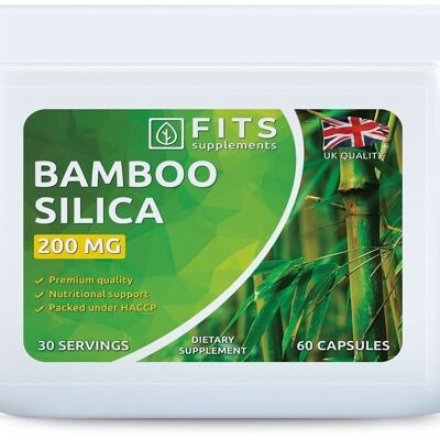 Cápsulas de 200 mg de sílice de bambú