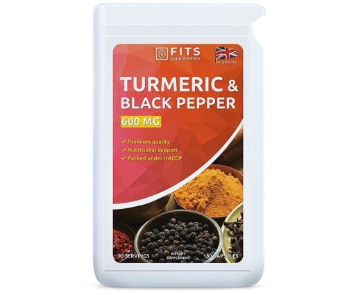 Turmeric 600mg with Piperine 180 capsules