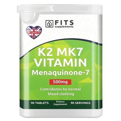 Vitamin K2 MK7 500 mcg 90 tablets