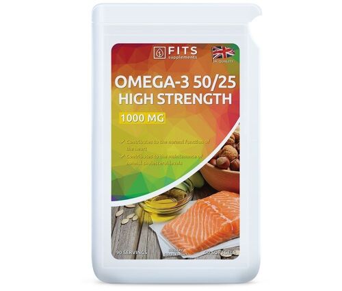 Omega-3 High Strength EPA 500 mg DHA 250 mg 90 softgels