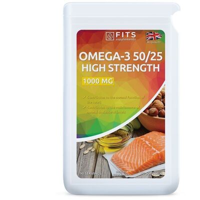 Omega-3 High Strength EPA 500 mg DHA 250 mg 90 softgels