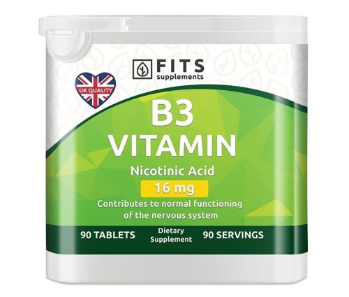 Vitamin B3 16mg (Niacin) 90 tablets