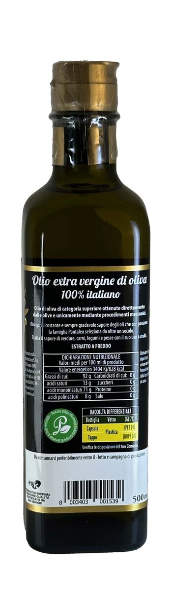 Huile d'olive extra vierge 100% italienne, bouteille de 500 ml 2