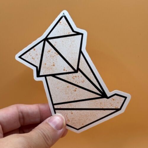 Origami-Fuchs-Aufkleber