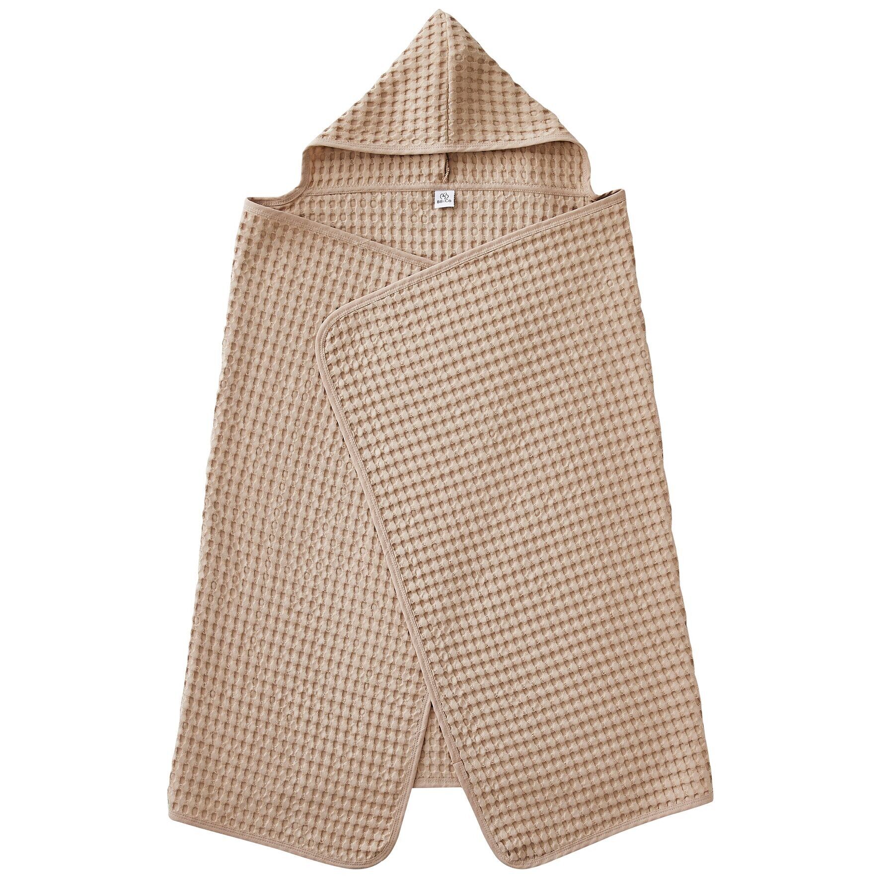 Maxi cape de bain en coton gaufré avec capuchE