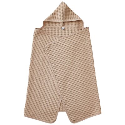 Maxi embossed cotton bath cape with hood