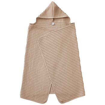 Maxi cape de bain en coton gaufré avec capuchE 1