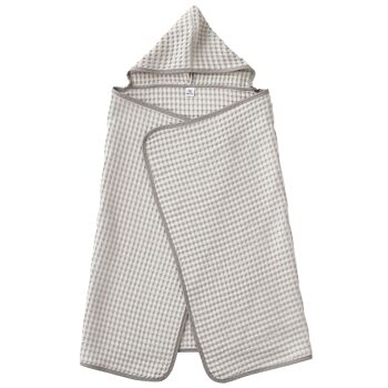 Maxi cape de bain en coton gaufré avec capuchE 3