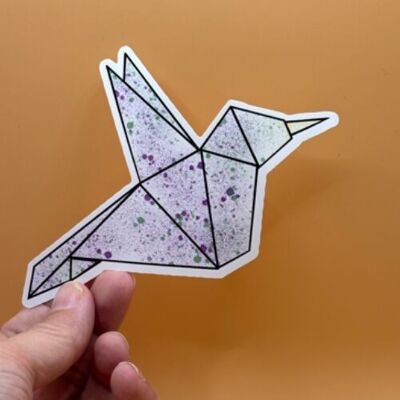 Autocollant oiseau origami