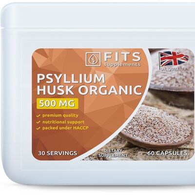 Psyllium Husk Organic 500mg capsules