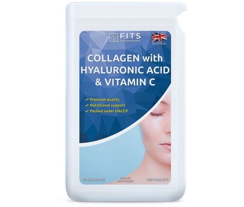 Collagen with Hyaluronic Acid and Vitamin C 180 tablets