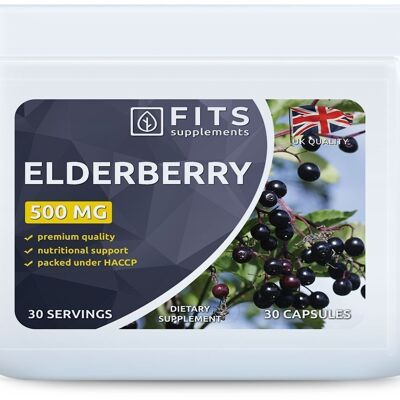 1=3! Best before 31.12.24! Elderberry 500mg capsules